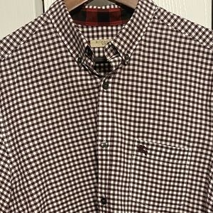 Burgundy Gingham Burberry Shirt